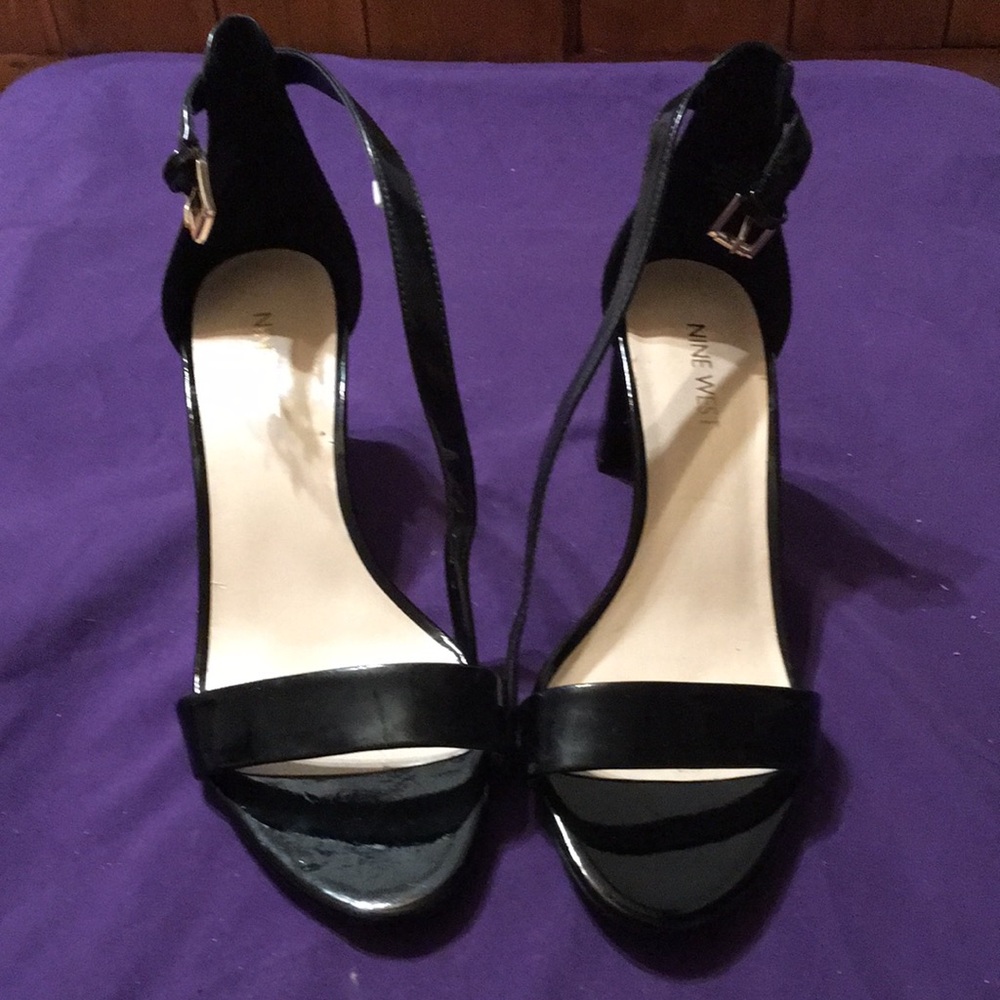 Nine West Black Stiletto Heels with Ankle Strap